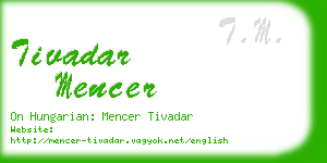 tivadar mencer business card